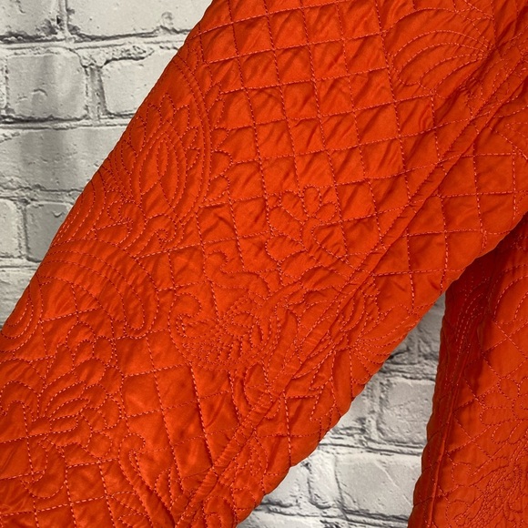 Chicos Quilted Embroidered Orange Jacket size Large - Picture 12 of 16